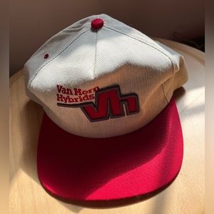Vintage Van Horn Hybrids Trucker Hat Red Adjustable EUC